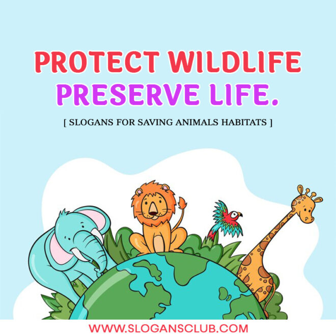 Inspiring Slogans For Saving Animals Habitats